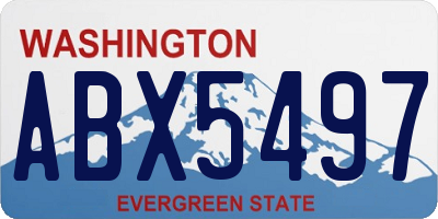 WA license plate ABX5497