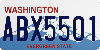 WA license plate ABX5501