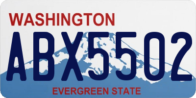 WA license plate ABX5502