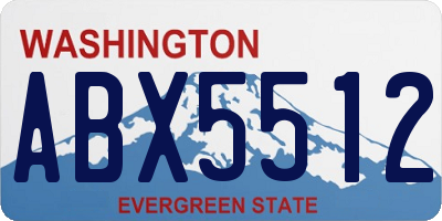 WA license plate ABX5512