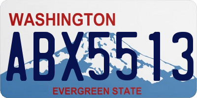 WA license plate ABX5513