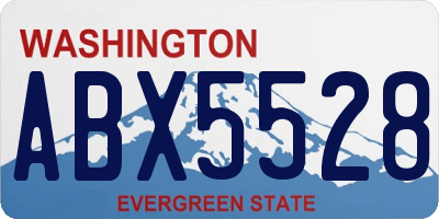 WA license plate ABX5528