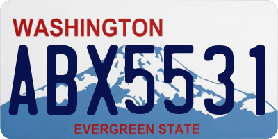 WA license plate ABX5531
