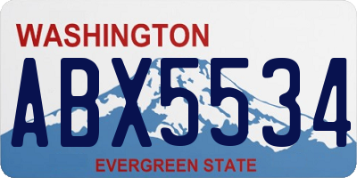 WA license plate ABX5534
