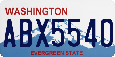 WA license plate ABX5540