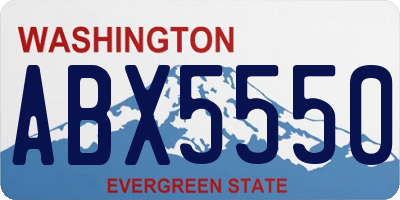 WA license plate ABX5550