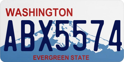 WA license plate ABX5574