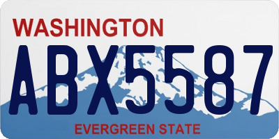 WA license plate ABX5587
