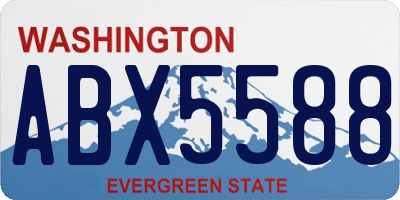 WA license plate ABX5588