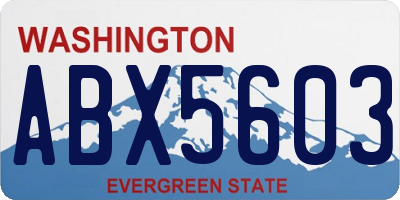 WA license plate ABX5603