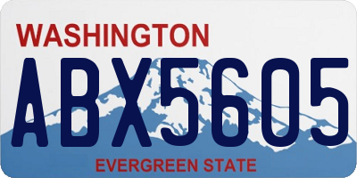 WA license plate ABX5605