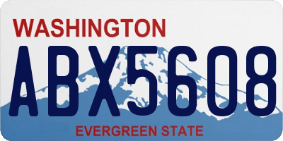 WA license plate ABX5608