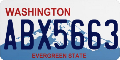 WA license plate ABX5663