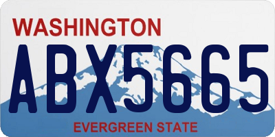 WA license plate ABX5665