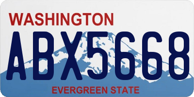 WA license plate ABX5668