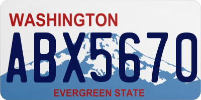 WA license plate ABX5670