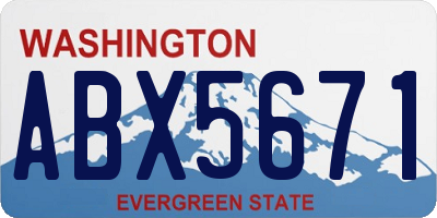 WA license plate ABX5671