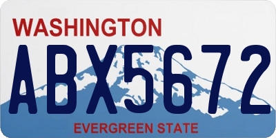 WA license plate ABX5672