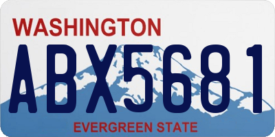 WA license plate ABX5681