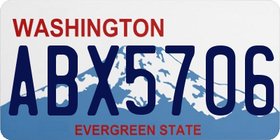 WA license plate ABX5706