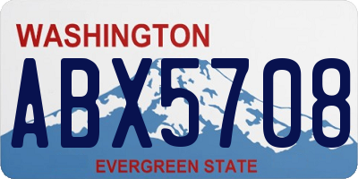 WA license plate ABX5708