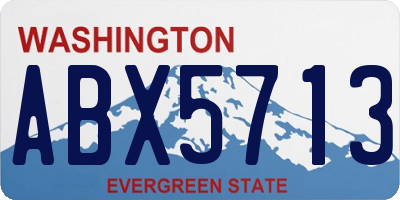 WA license plate ABX5713
