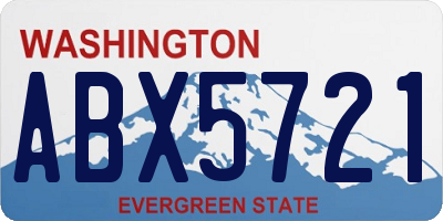 WA license plate ABX5721