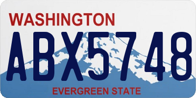 WA license plate ABX5748