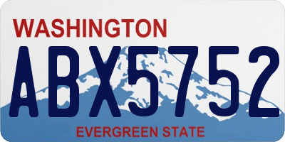 WA license plate ABX5752
