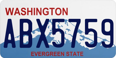 WA license plate ABX5759