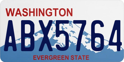 WA license plate ABX5764