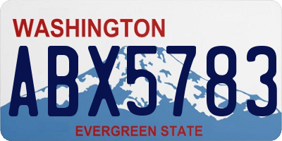 WA license plate ABX5783