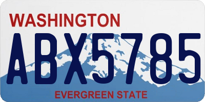 WA license plate ABX5785
