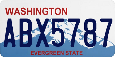 WA license plate ABX5787