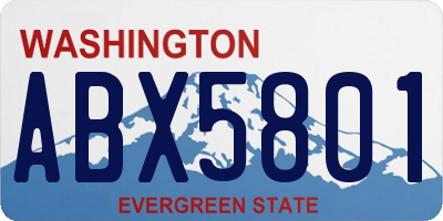 WA license plate ABX5801