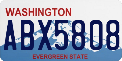 WA license plate ABX5808