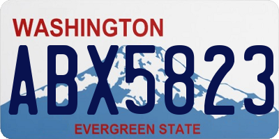 WA license plate ABX5823