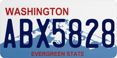 WA license plate ABX5828