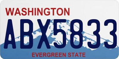 WA license plate ABX5833