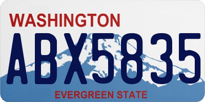 WA license plate ABX5835
