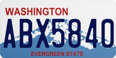 WA license plate ABX5840