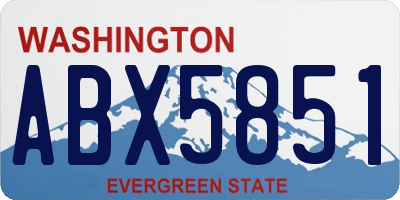 WA license plate ABX5851