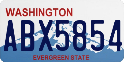 WA license plate ABX5854