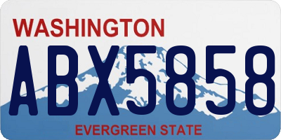WA license plate ABX5858