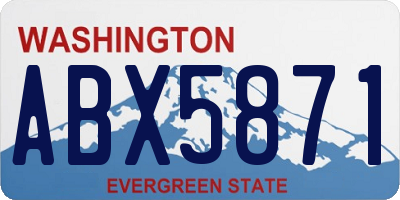 WA license plate ABX5871