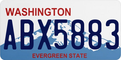 WA license plate ABX5883