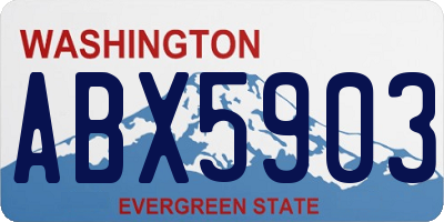 WA license plate ABX5903