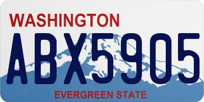 WA license plate ABX5905