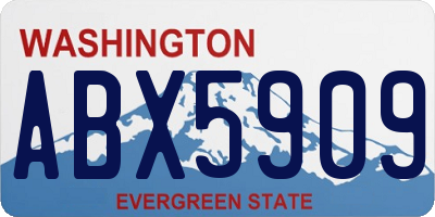 WA license plate ABX5909