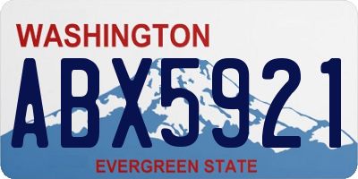 WA license plate ABX5921